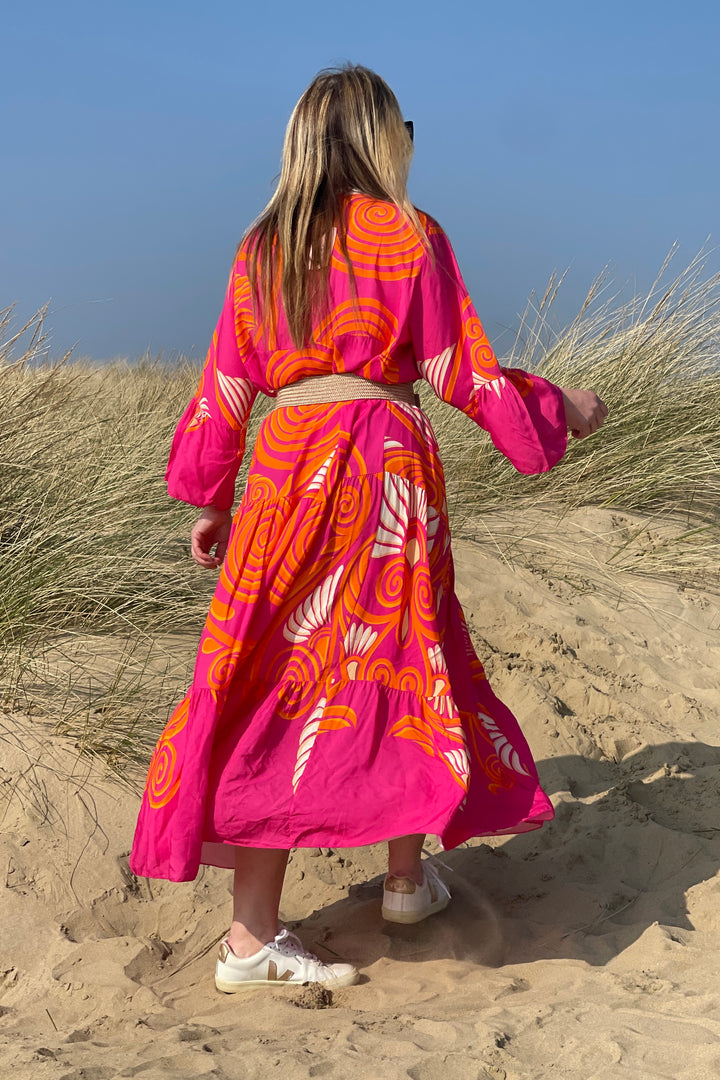 Mel Maxi Dress | Hot Pink x Coral