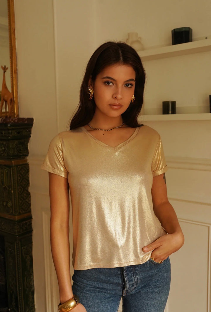 Disco Gold Viscose T shirt