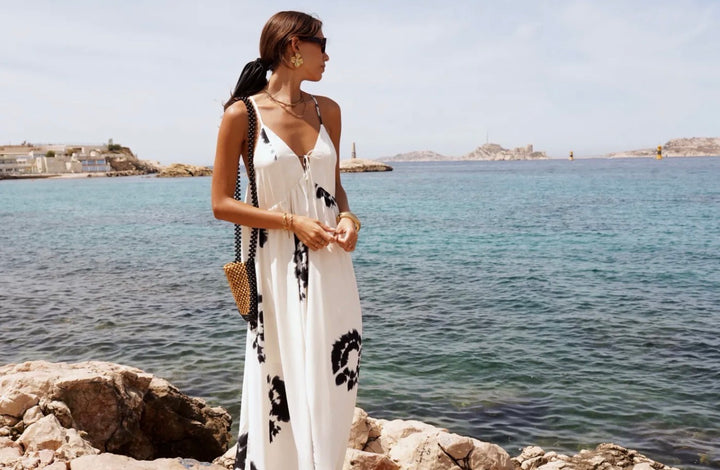 Kos White and Blue Dress