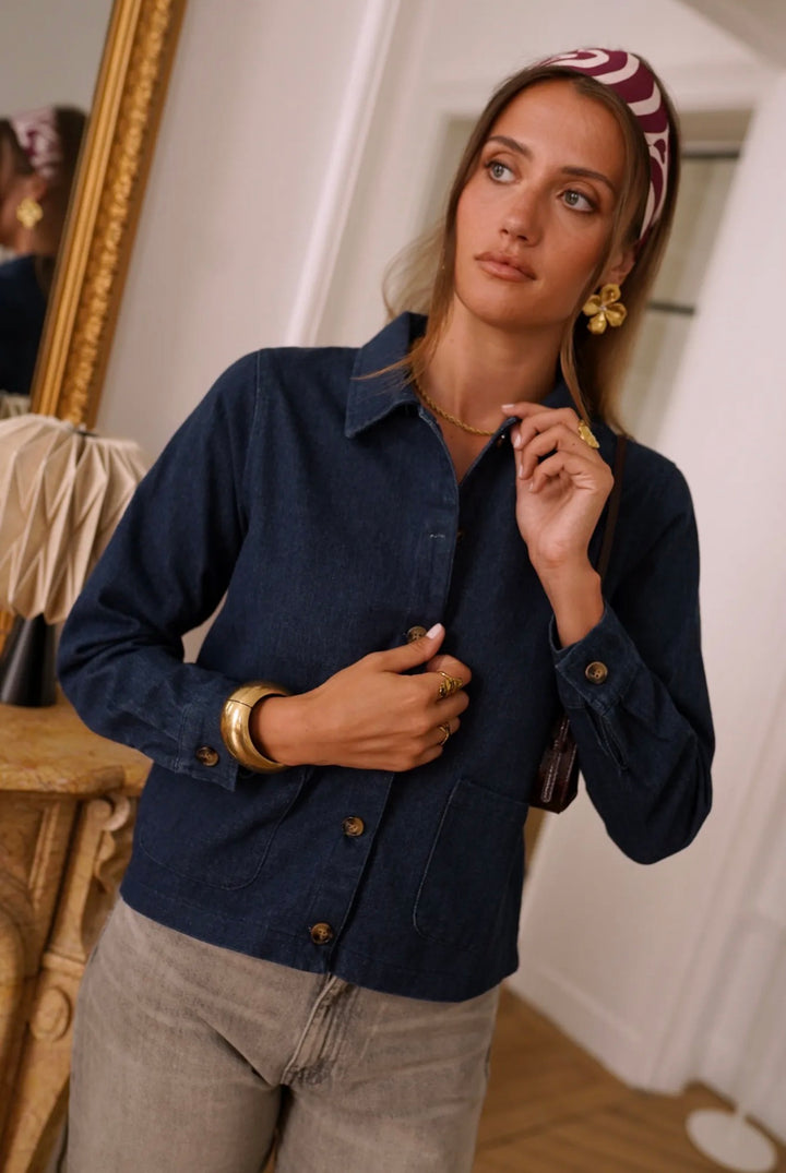 Denny Denim Cropped Boxy Jacket