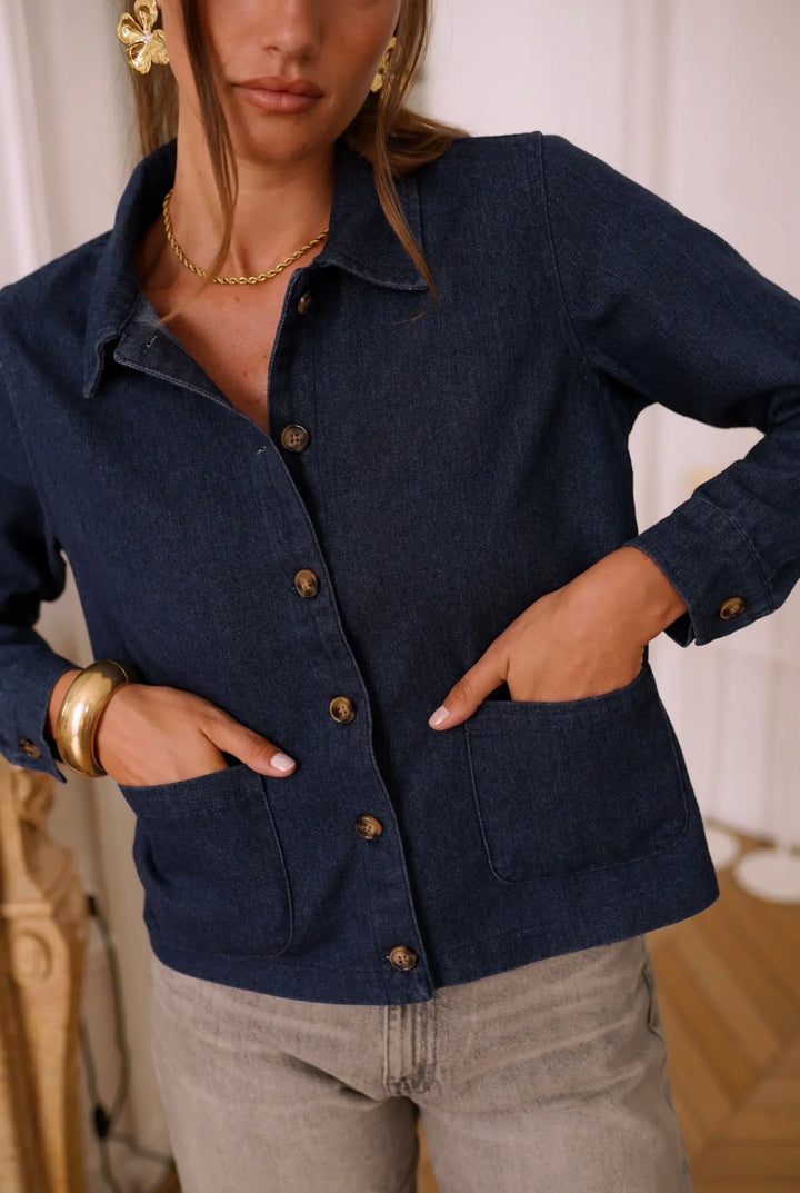 Denny Denim Cropped Boxy Jacket