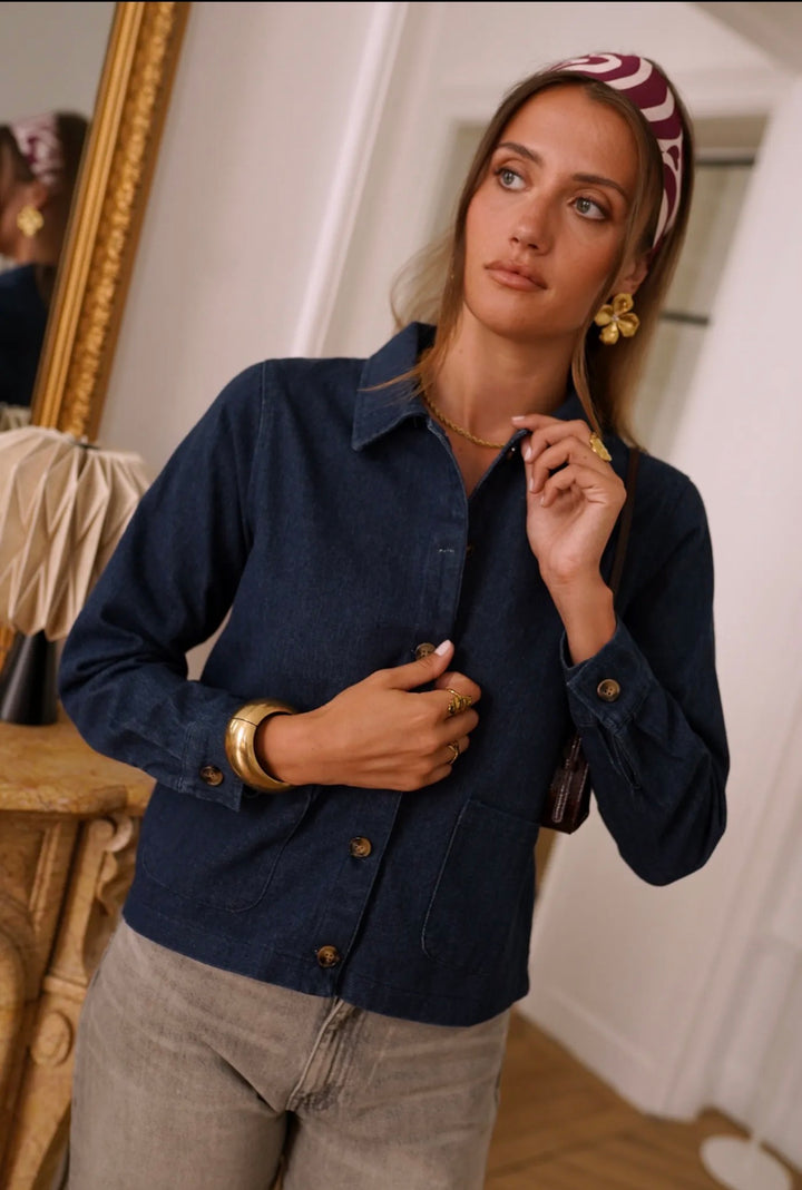 Denny Denim Cropped Boxy Jacket