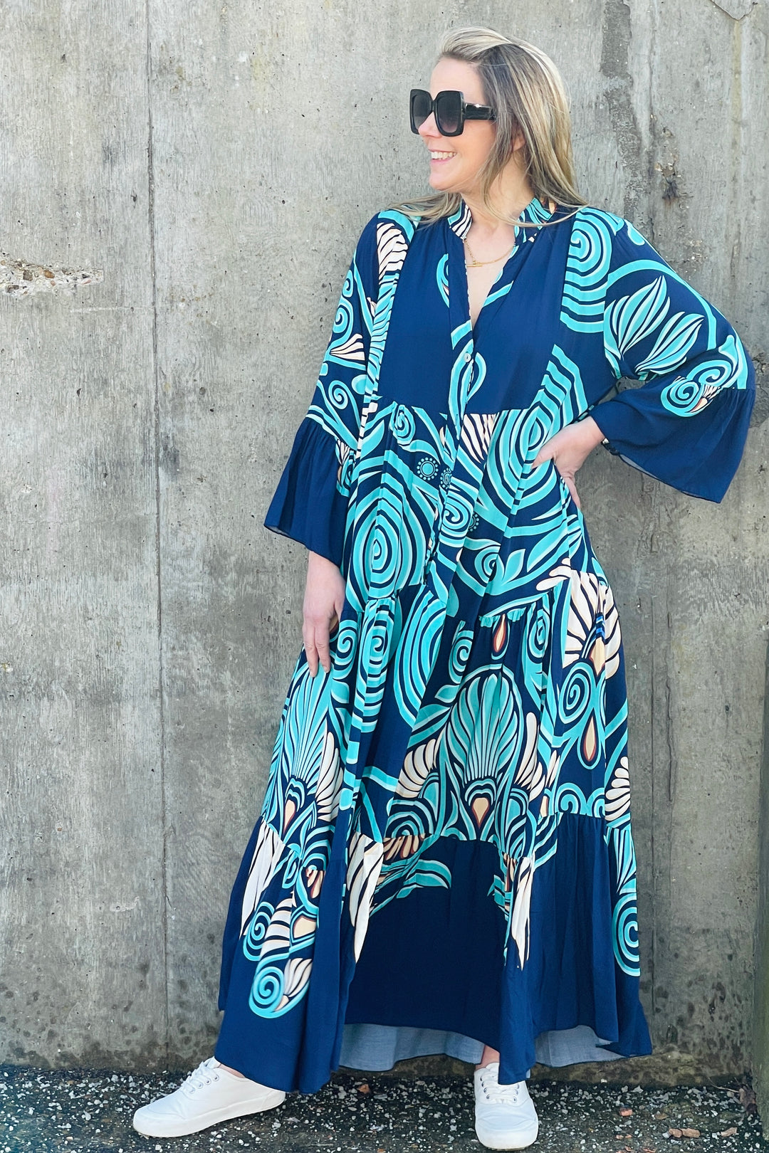 Mel Maxi Dress | Navy x Mint