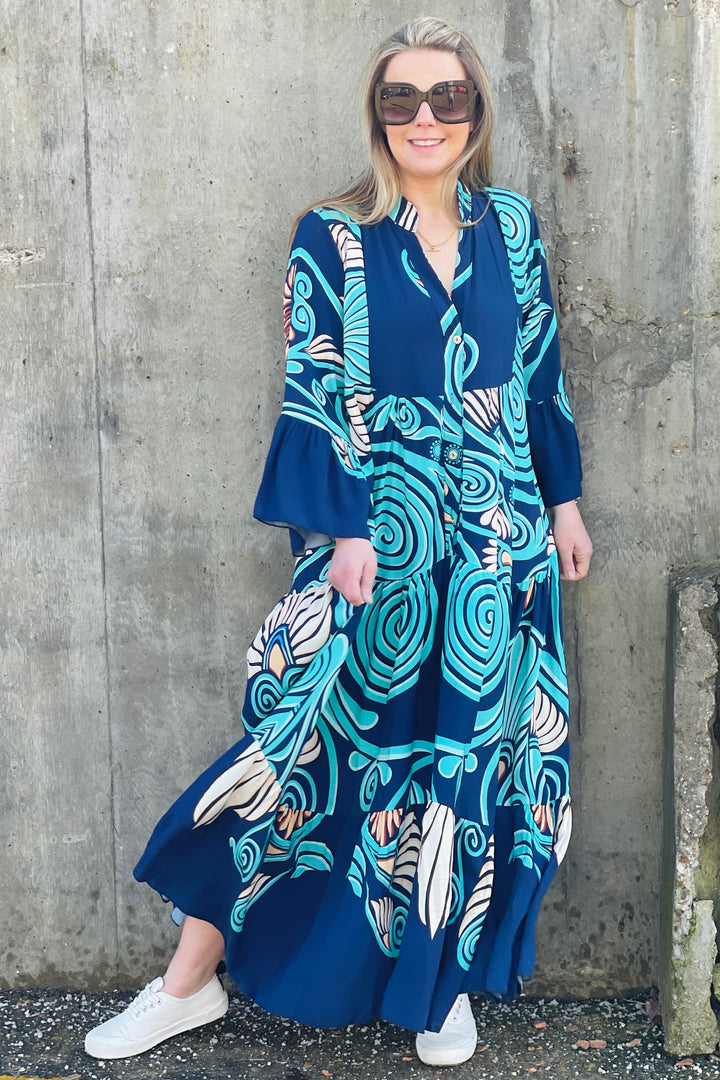 Mel Maxi Dress | Navy x Mint