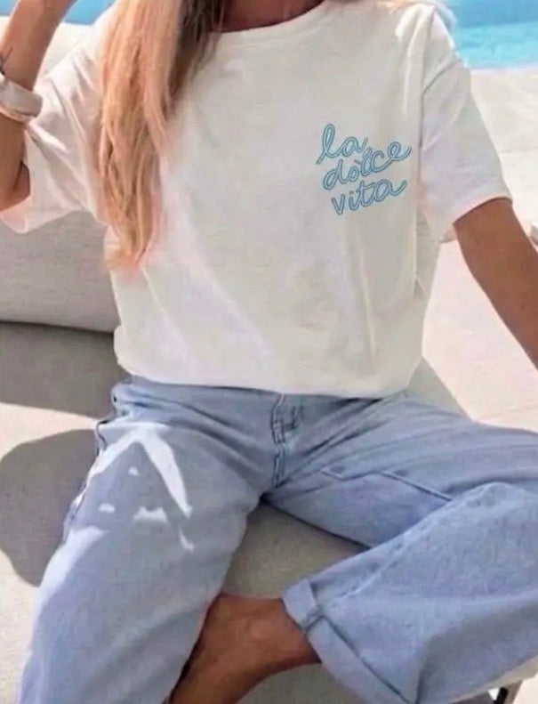 Dolce Vita Oversized White T Shirt