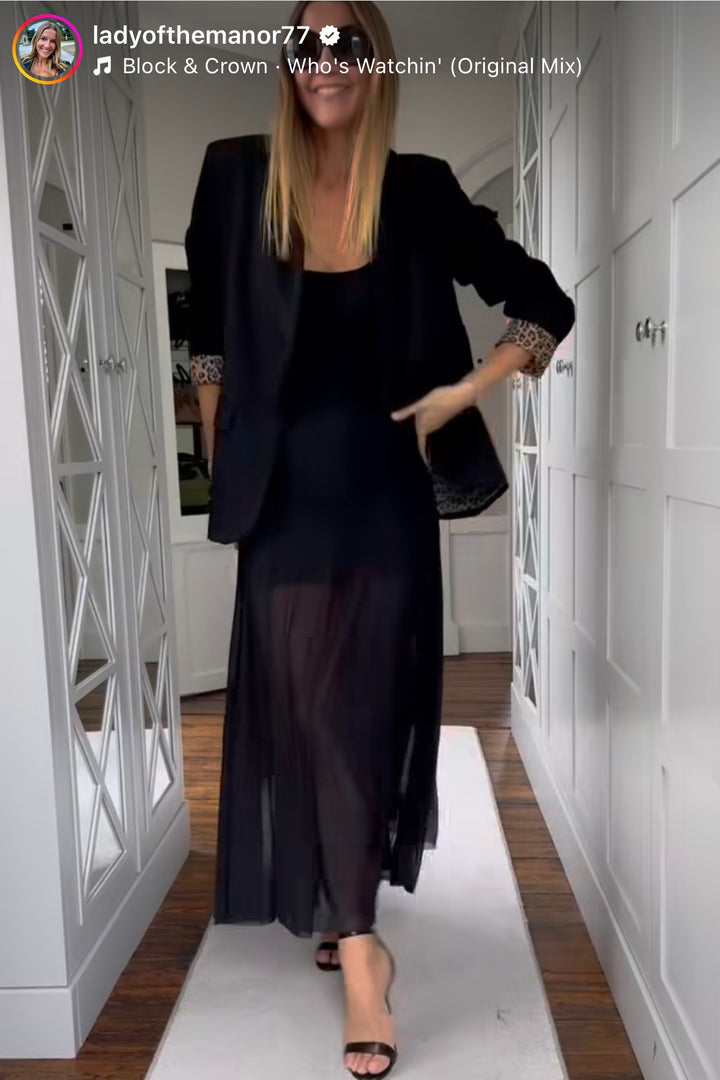 *** PRE ORDER *** Gigi Leopard Lined Blazer | Black