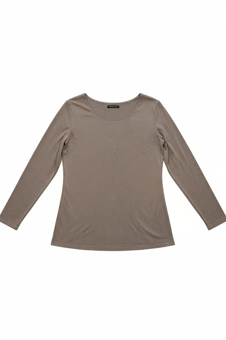 Brown long-sleeve shirt on a white background