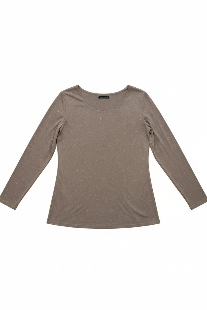 Brown long-sleeve shirt on a white background