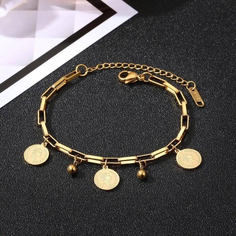 Coin Charm Bracelet