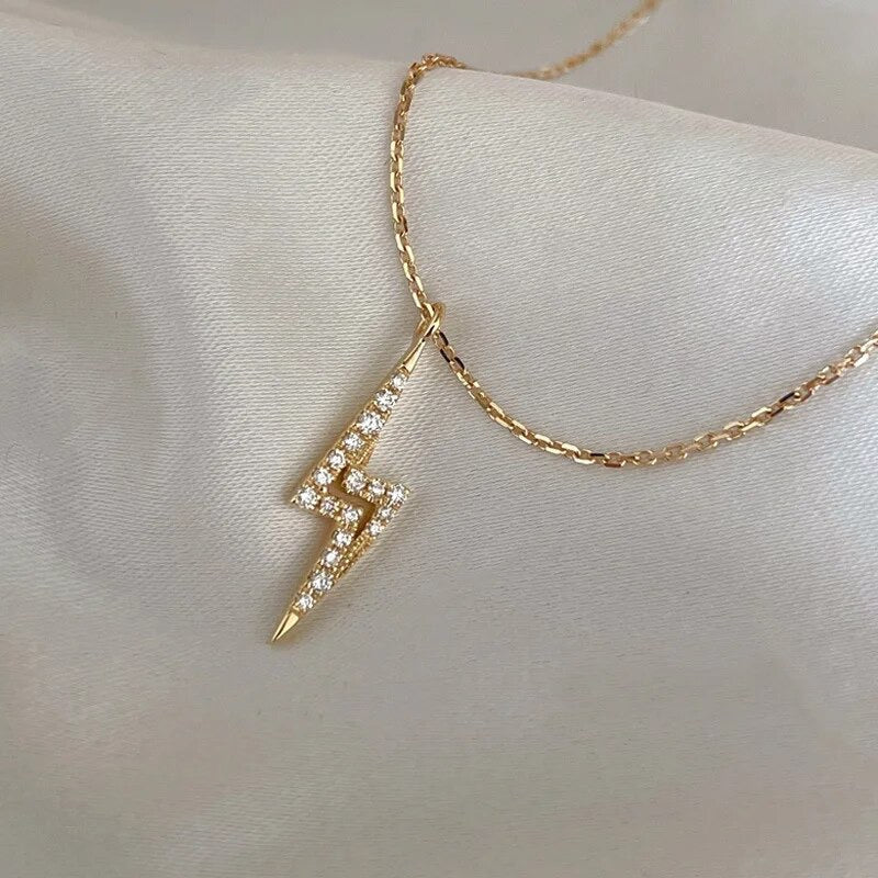 Bolt Pendant Necklace | Gold