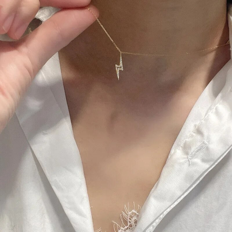 Bolt Pendant Stainless Steel Necklace | Gold