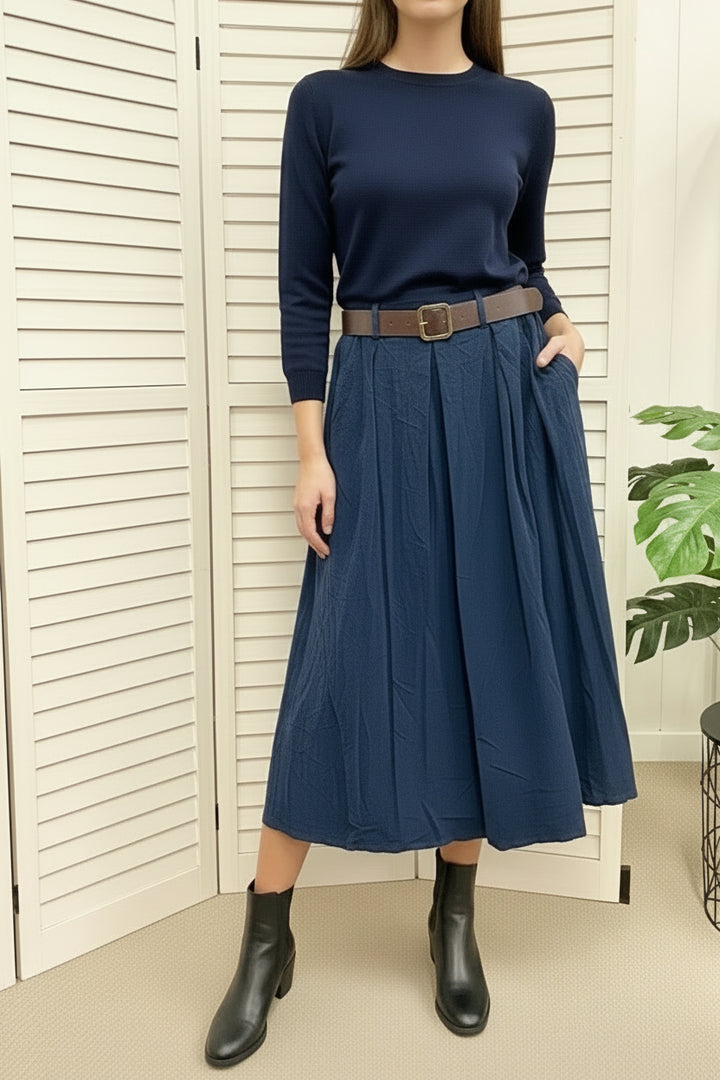 Helen Baby Cord Box Pleat Skirt