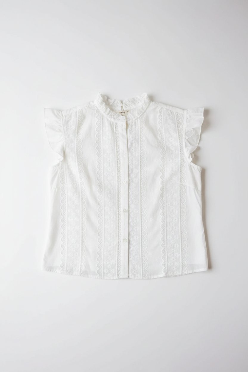 Tessa White Cap Sleeve Blouse