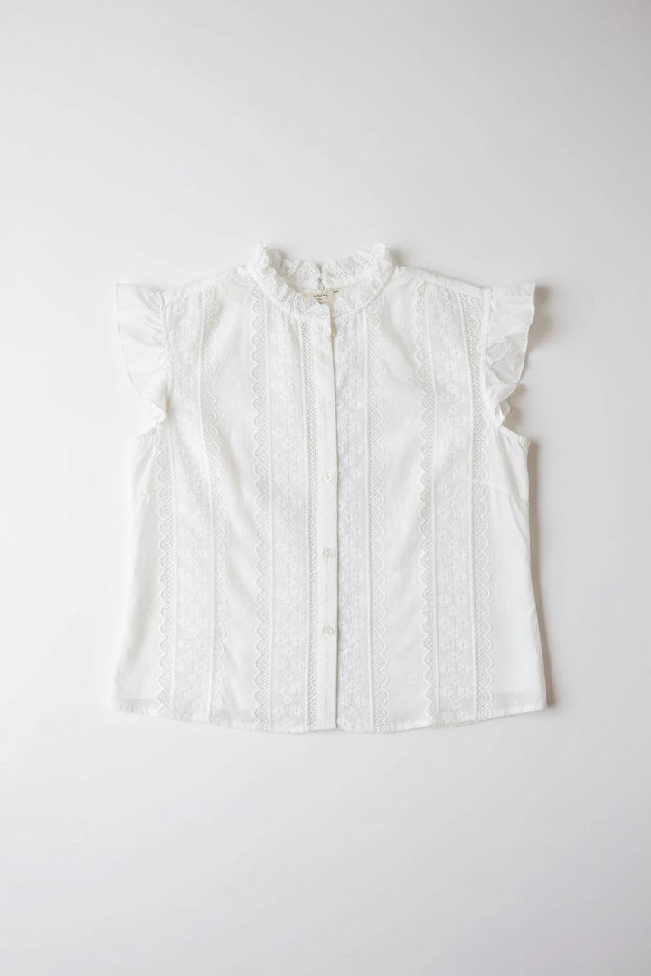 Tessa White Cap Sleeve Blouse