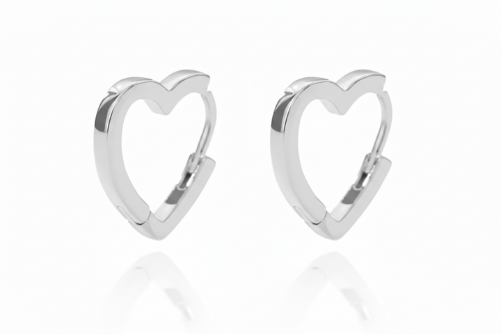Stainless Steel Heart Hoop Earrings, Gold