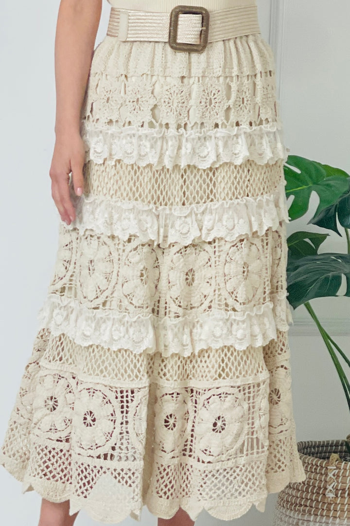 Belle Tiered Crochet Skirt