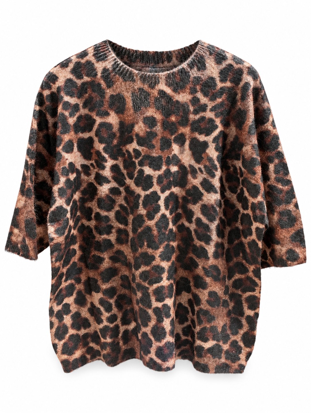 Eliza Leopard Print Short Sleeve Knit Top