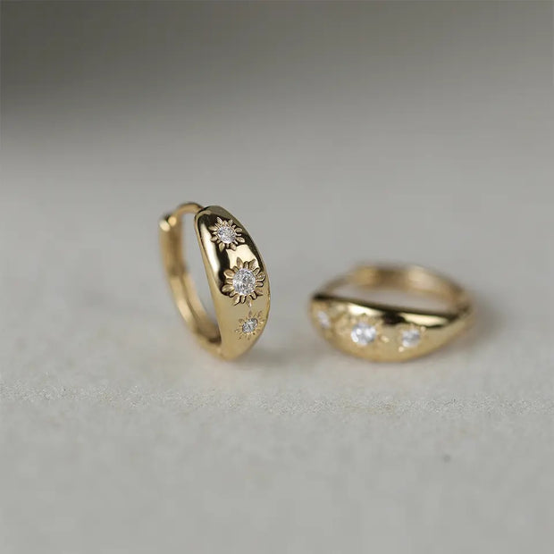 Crystal Huggy Hoop Earrings | North Star