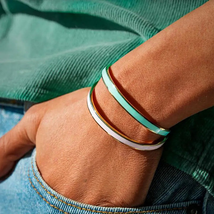 Ashley Stainless Steel Bangle | Turquoise