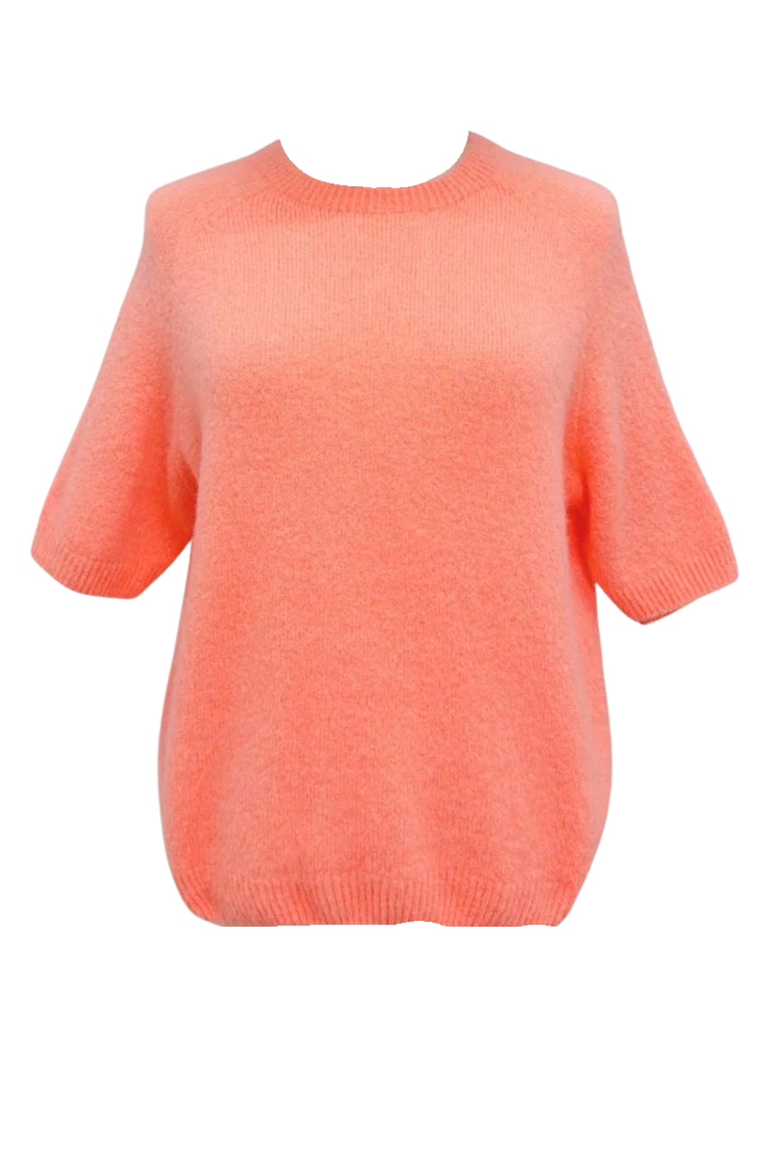 Sophia Tangerine Orange Alpaca Blend Crew Knit Jumper
