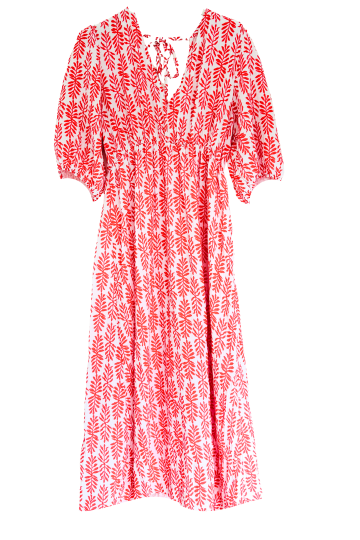 Beth Cheesecloth Cotton Dress | Coral
