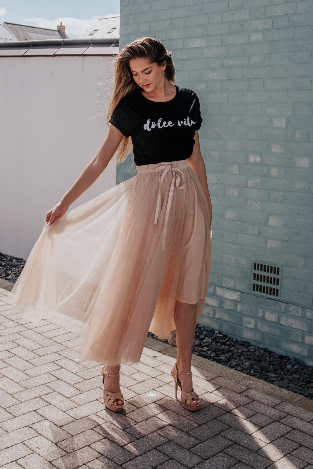 Dolce Vita Organic Cotton T Shirt | Black x White