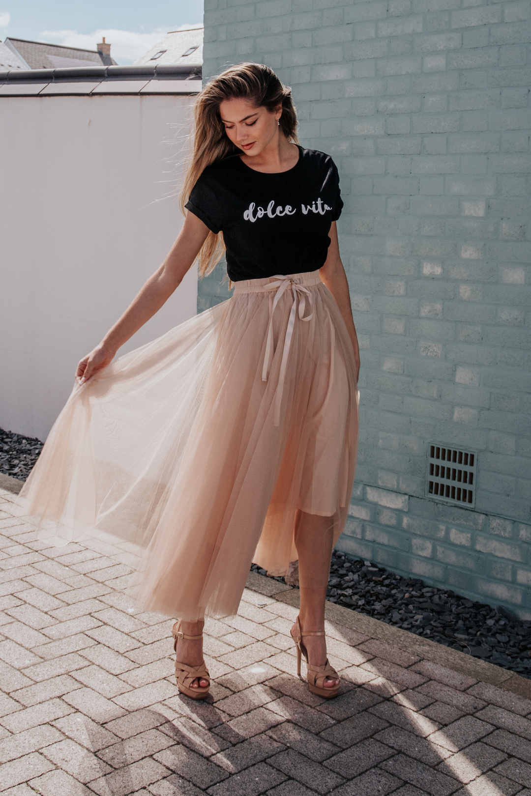 Dolce Vita Organic Cotton T Shirt | Black x White