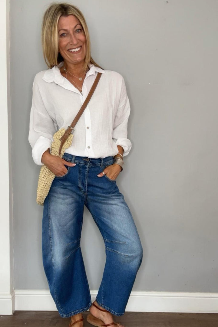 Hayley HorseShoe Cropped Jeans