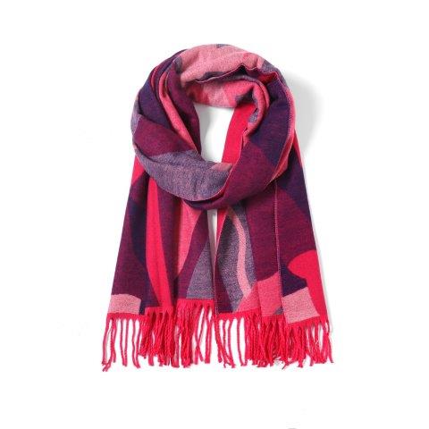 Abstract Leaves Pink Cashmere Blend Scarf