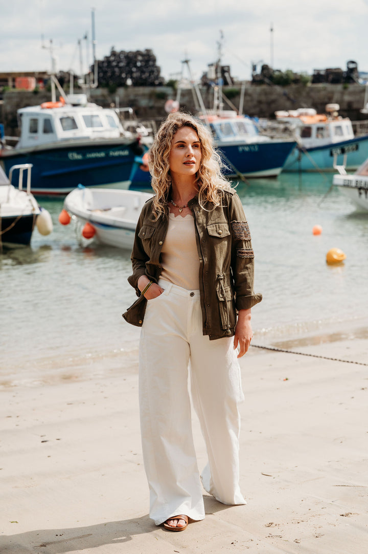 Fletcher Wide Leg Panelled Jeans