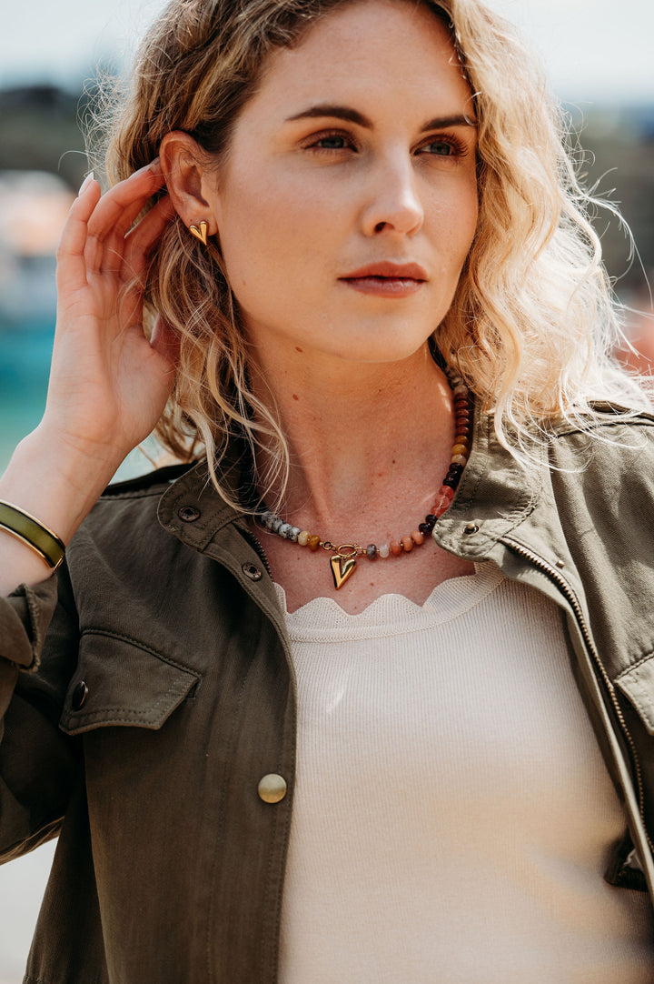 Boho Heart Stone Necklace