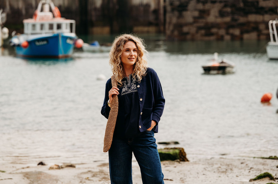 Cora Collarless Cardigan
