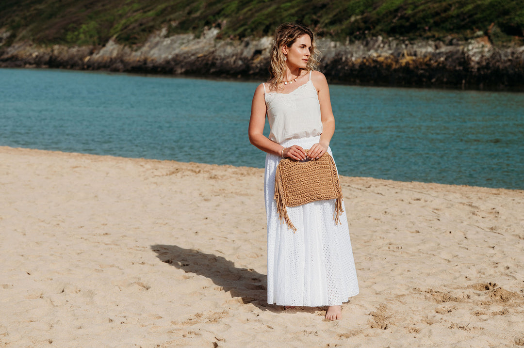 Leah White Embroidered Camisole Top
