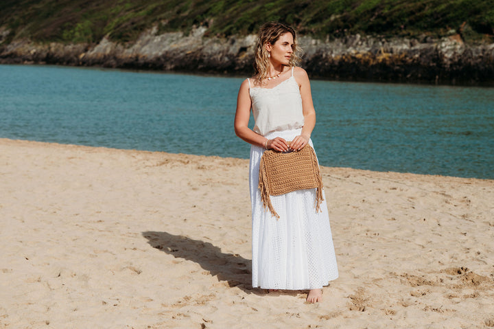 Leah White Embroidered Camisole Top