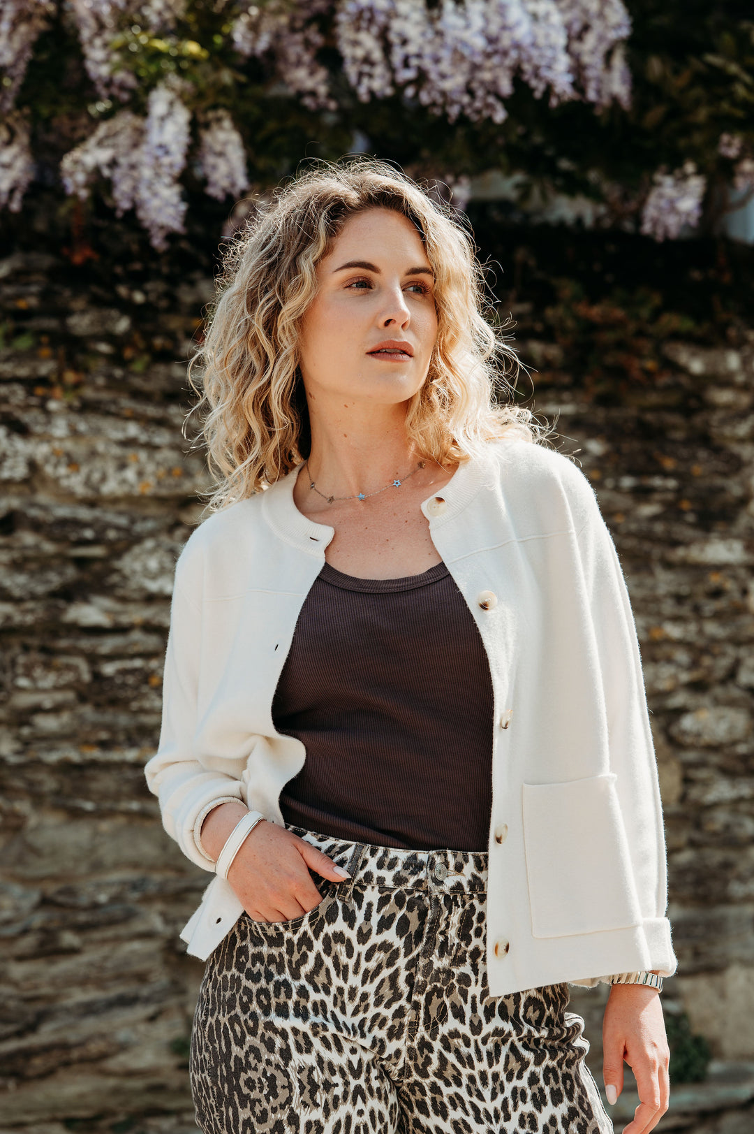 Cora Collarless Cardigan