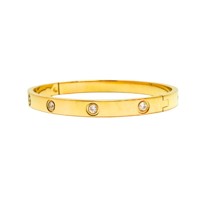 Cici Crystal Gold Stainless Steel Bangle