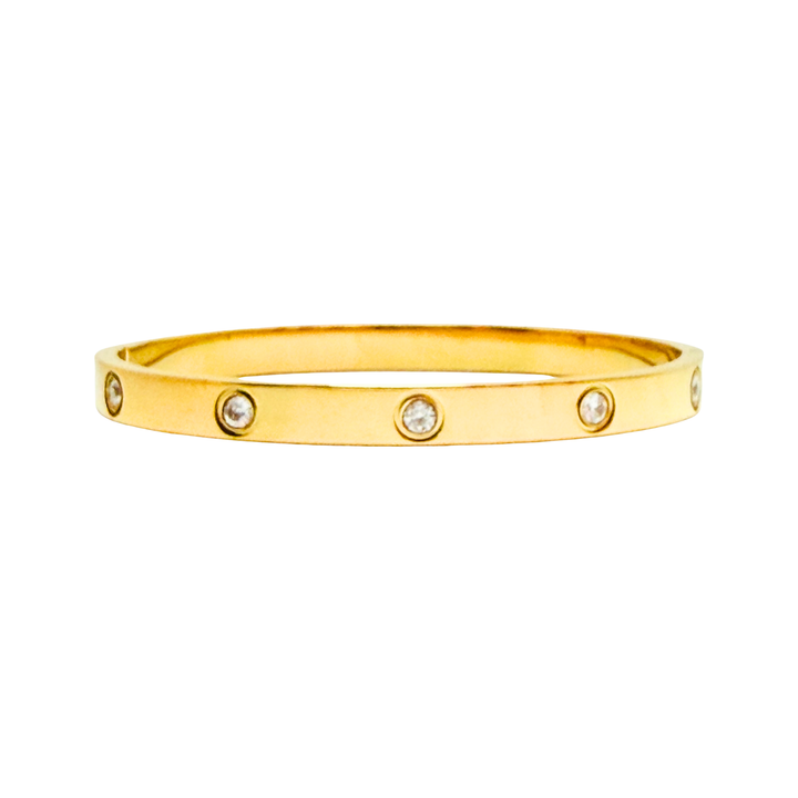 Cici Crystal Gold Stainless Steel Bangle