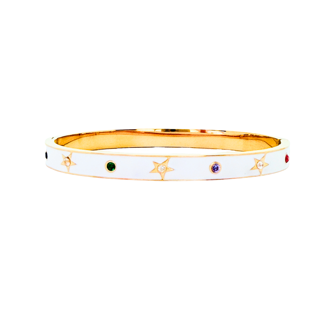 Starry Skies Bangle (White x Rainbow)