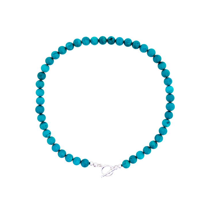 Bertie Bead Choker Necklace | Howlite Turquoise or Red Jasper