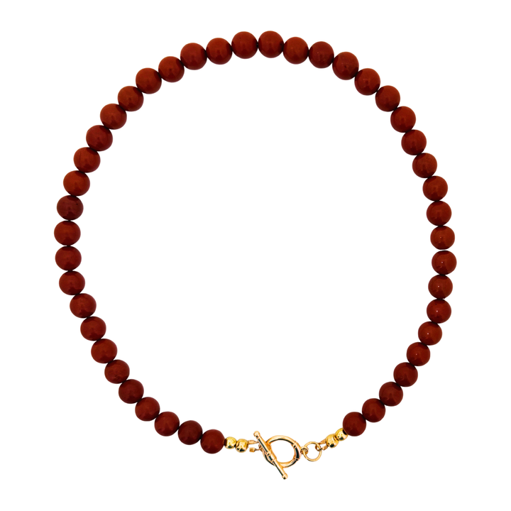 Bertie Bead Choker Necklace | Howlite Turquoise or Red Jasper