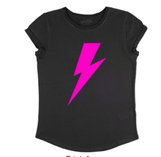 Bolt T Shirt | Charcoal x Neon Pink