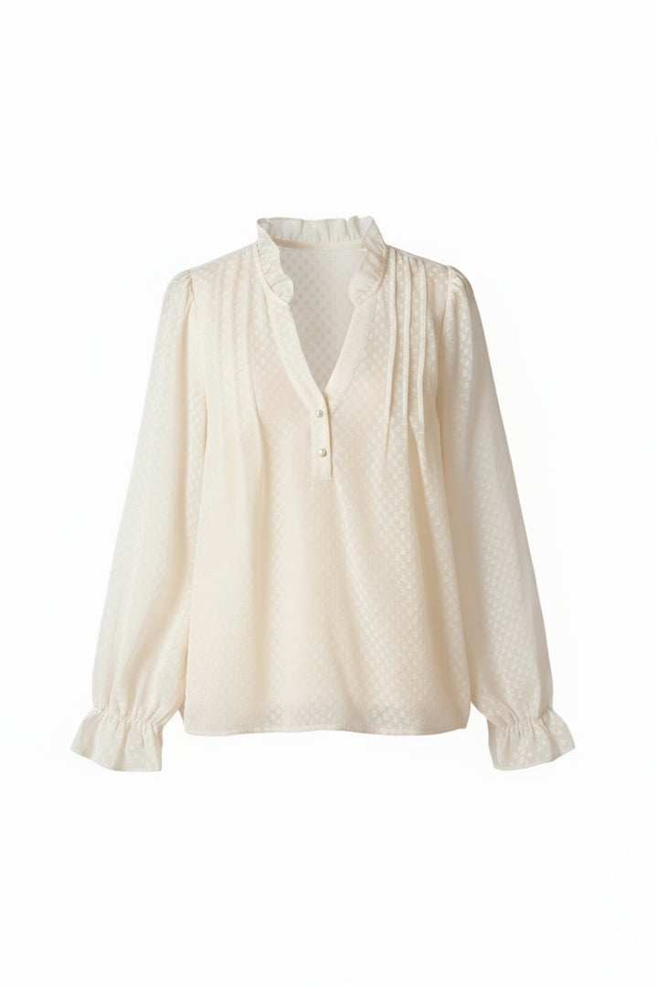 Sandy V Neck Lace Detail Blouse