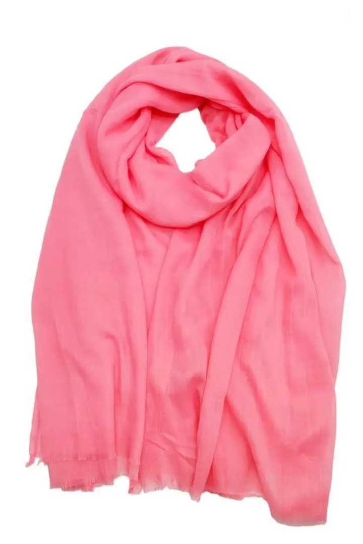 Pink scarf on a white background