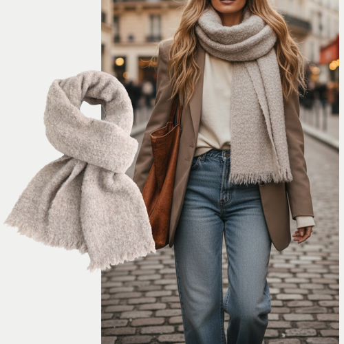 Taupe Boho Blanket Scarf
