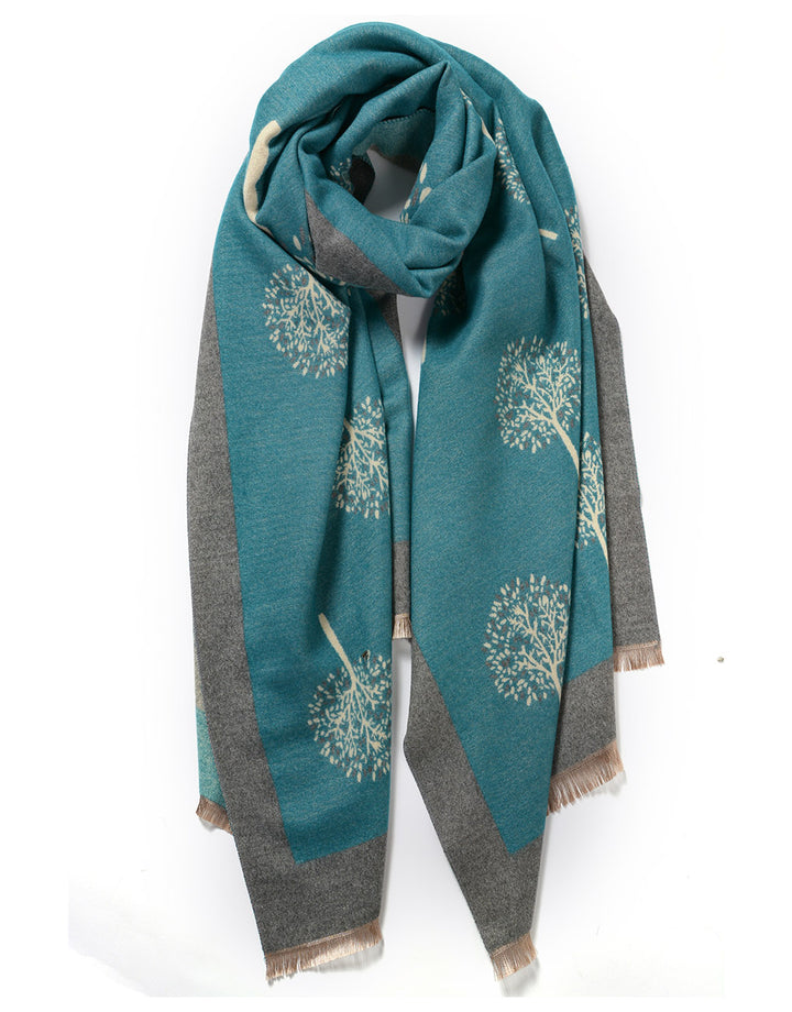 Cashmere Blend Soft Luxury Wrap with Tree Of Life Design