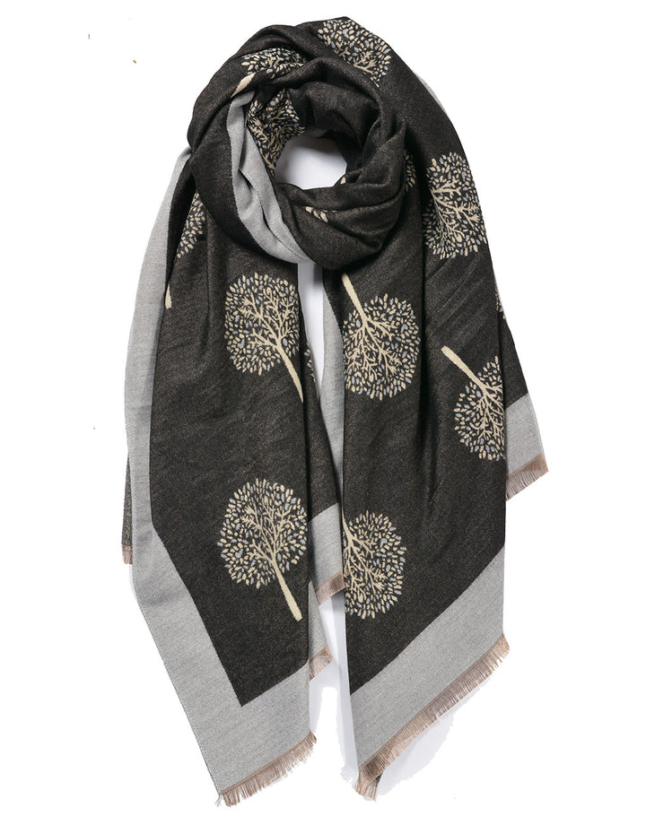Cashmere Blend Soft Luxury Wrap with Tree Of Life Design