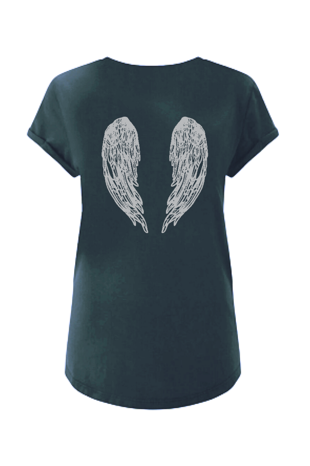 Angel Wing Back T Shirt | Smokey Grey