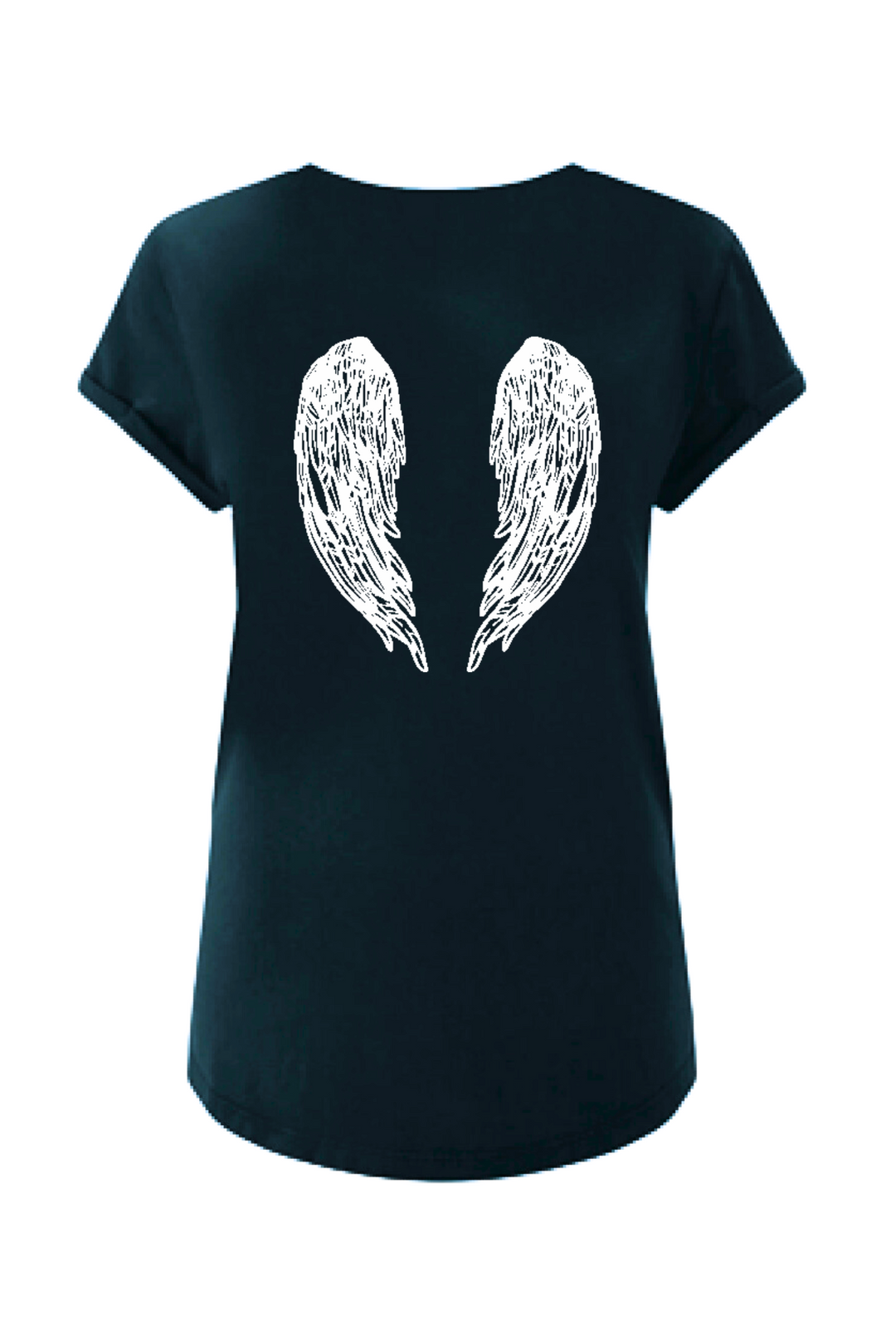 Angel Wing Back T Shirt | Black