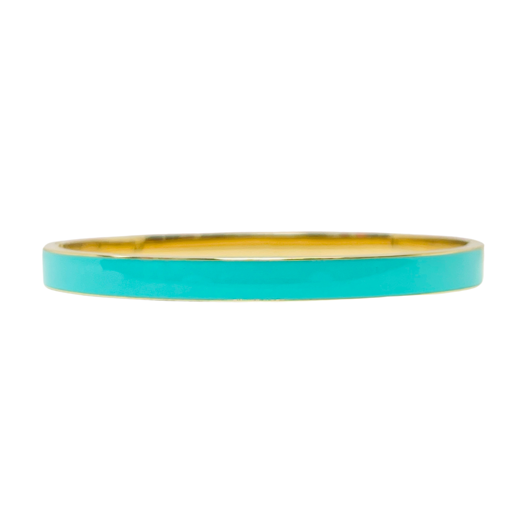 Cooper Enamel Oval Hinged Stainless Steel Bangle | 6mm Width