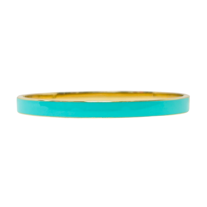 Cooper Enamel Oval Hinged Stainless Steel Bangle | 6mm Width